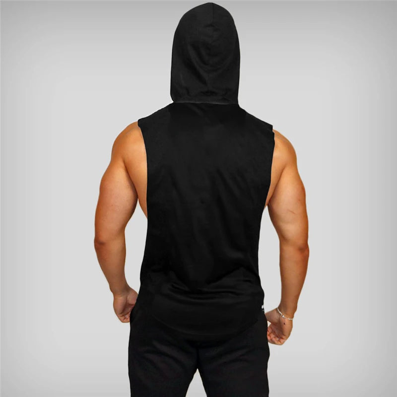 Cotton Sleeveless Hooded Tank Top