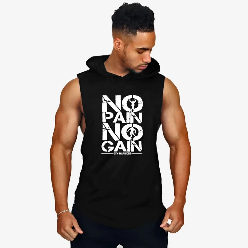 Men's Bodybuilding Hooded Tank Top