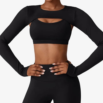 Running Sports Cropped Cardigan Top