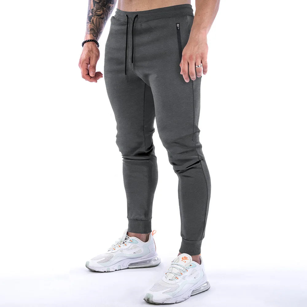 Men Fitness Muscle Gray Jogging Pants