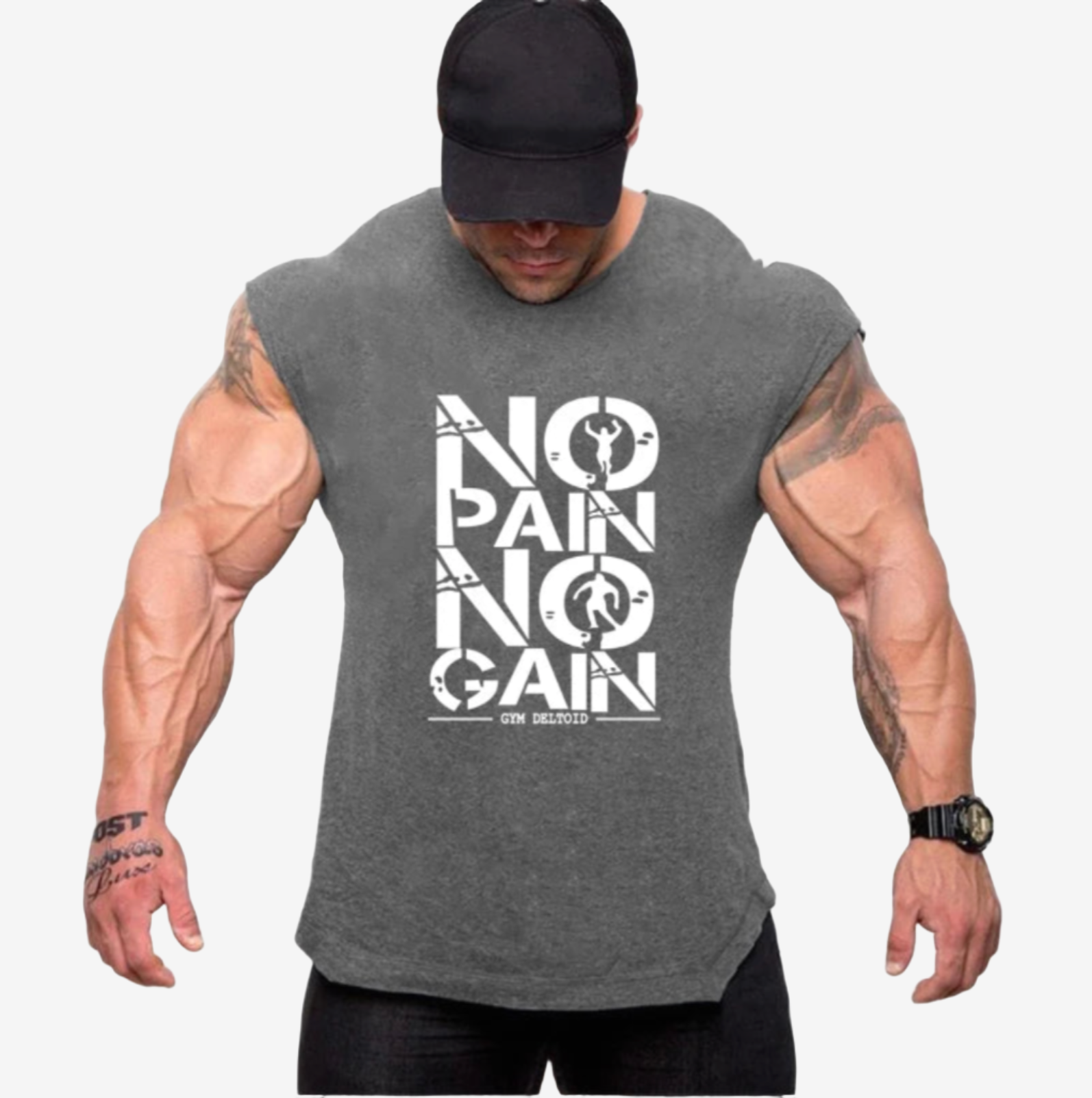 Men's Bodybuilding Hooded Tank Top